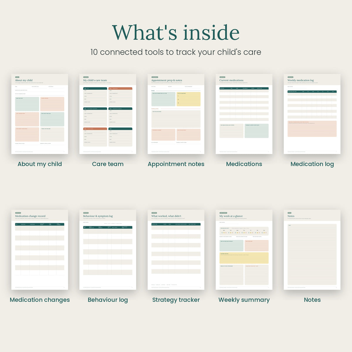 The Family Care File: Behaviour, Medication & Appointment Tracker for Parents of Kids with Challenging Behaviour