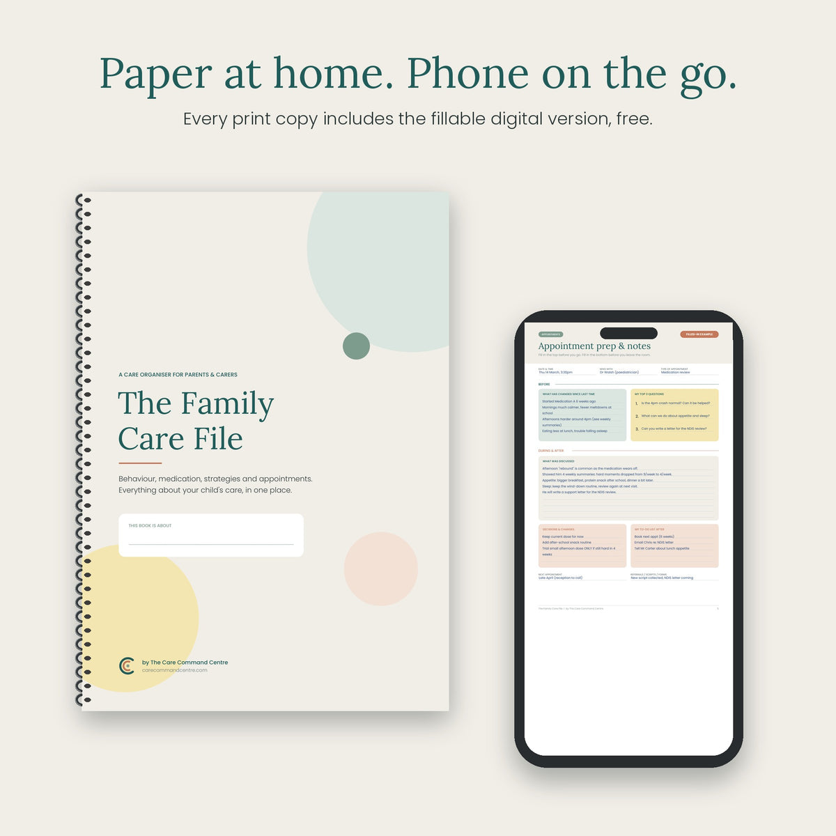 The Family Care File: Print Edition (Coil-Bound A4 Behaviour & Medication Tracker)